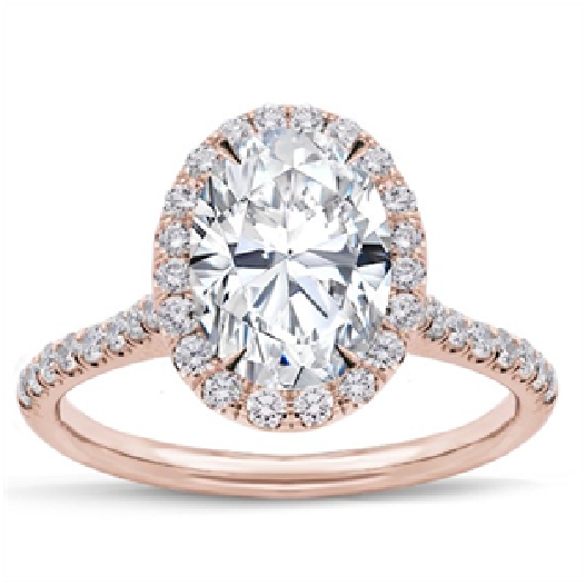 The rose gold oval engagement ring